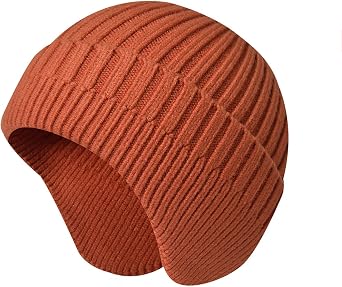 Knit Beanie with Earflap Warm Winter Hat Soft Lightweight Stocking Cap for Men Women Youth Cold Weather Outdoor
