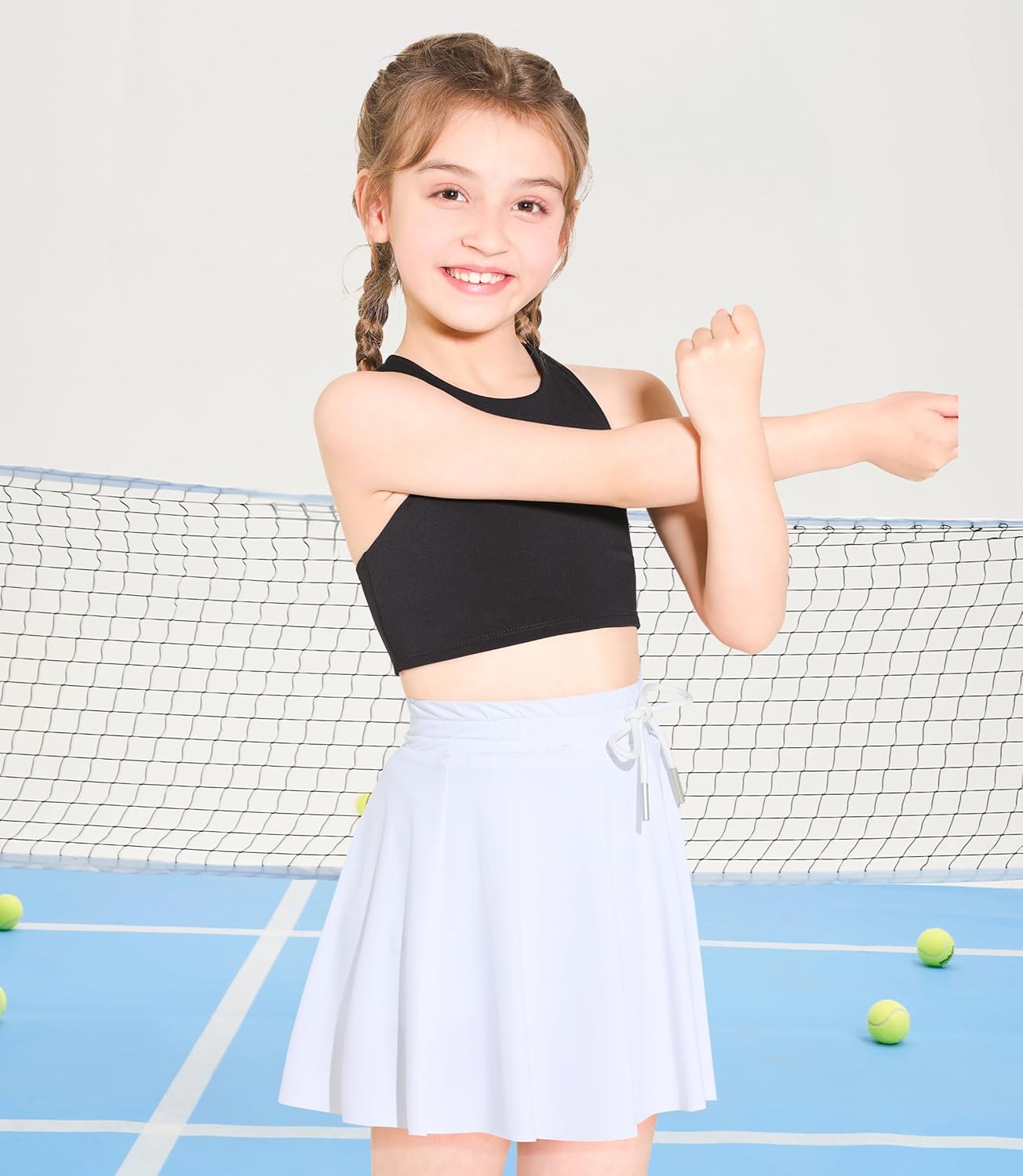 Girls Training Bra Scoop Neck Sports Bra for Teens Kids Strappy Back Dance Yoga Crop Tops - Image 8