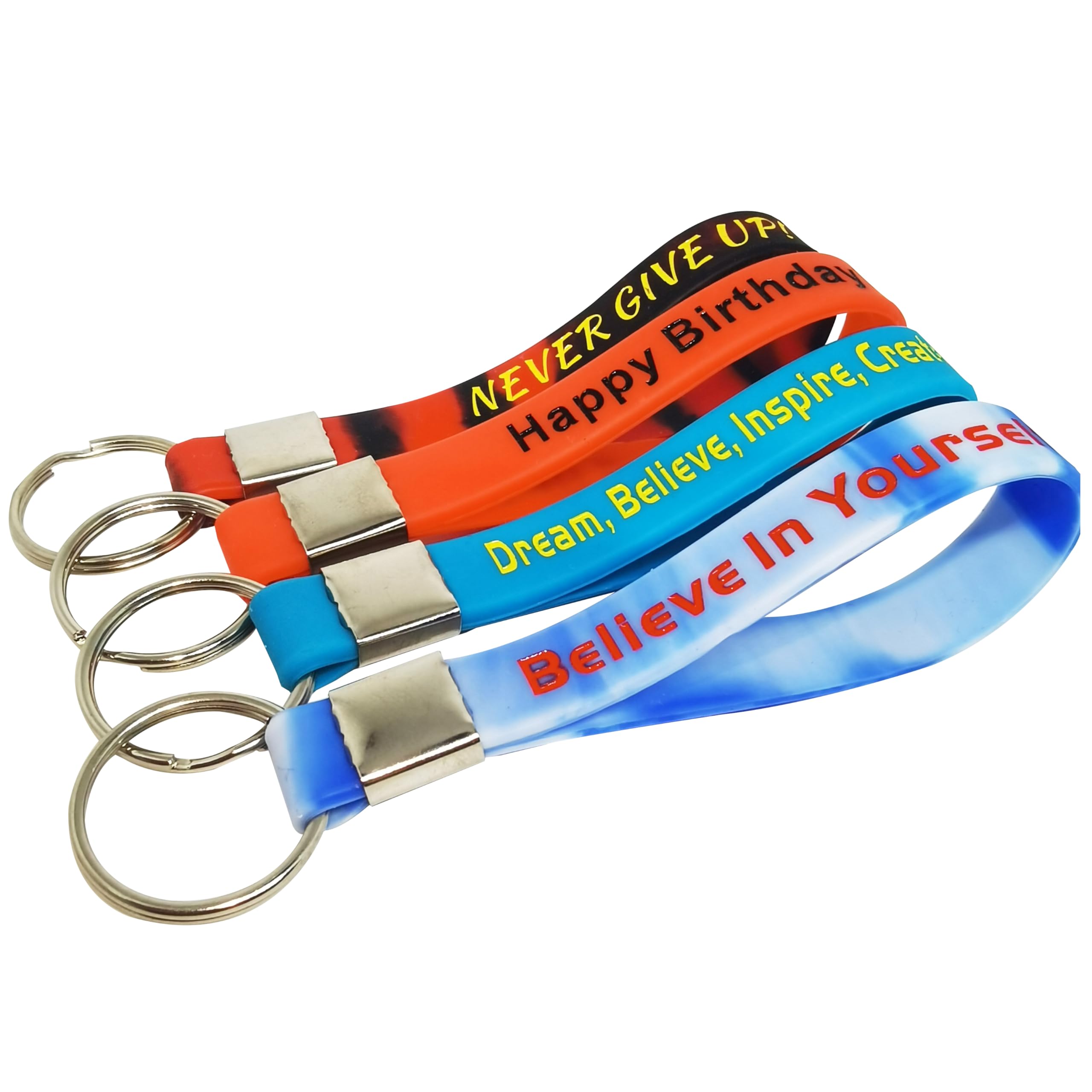 24 portachiavi personalizzati in silicone personalizzato portachiavi in serie portachiavi personalizzati per eventi, consapevolezza, motivazione personalizzabile