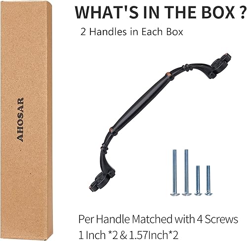Miniatura 3 de AHOSAR Tiradores de gabinete vintage, manijas de bronce aceitado, espacio entre tornillos de 3-34 pulgadas, paquete de 2 unidades para puerta de