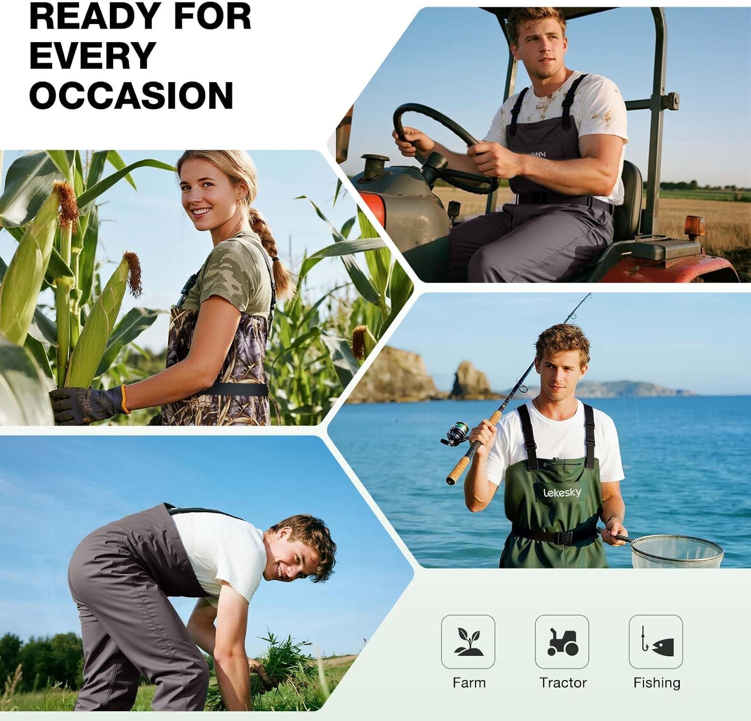 Lekesky Fly Fishing Chest Waders with Boots for Men Women, US Sizes 5–14,2-Ply Nylon/Pvc Waterproof Waders - Image 7