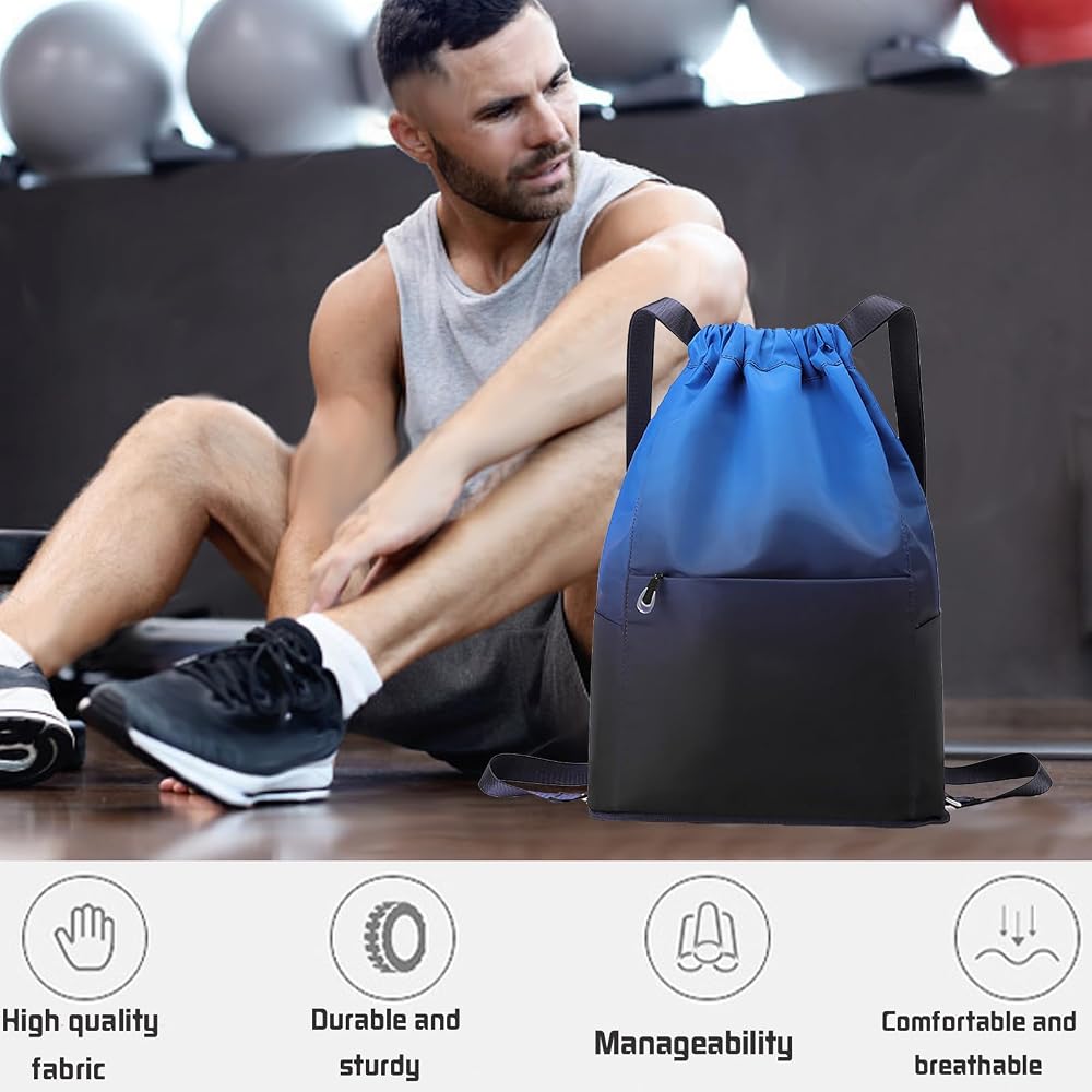 Borsa Da Nuoto In Rete Con Coulisse – Zaino Sportivo Pieghevole 45x40 Cm, Impermeabile E Con Tasca Cerniera