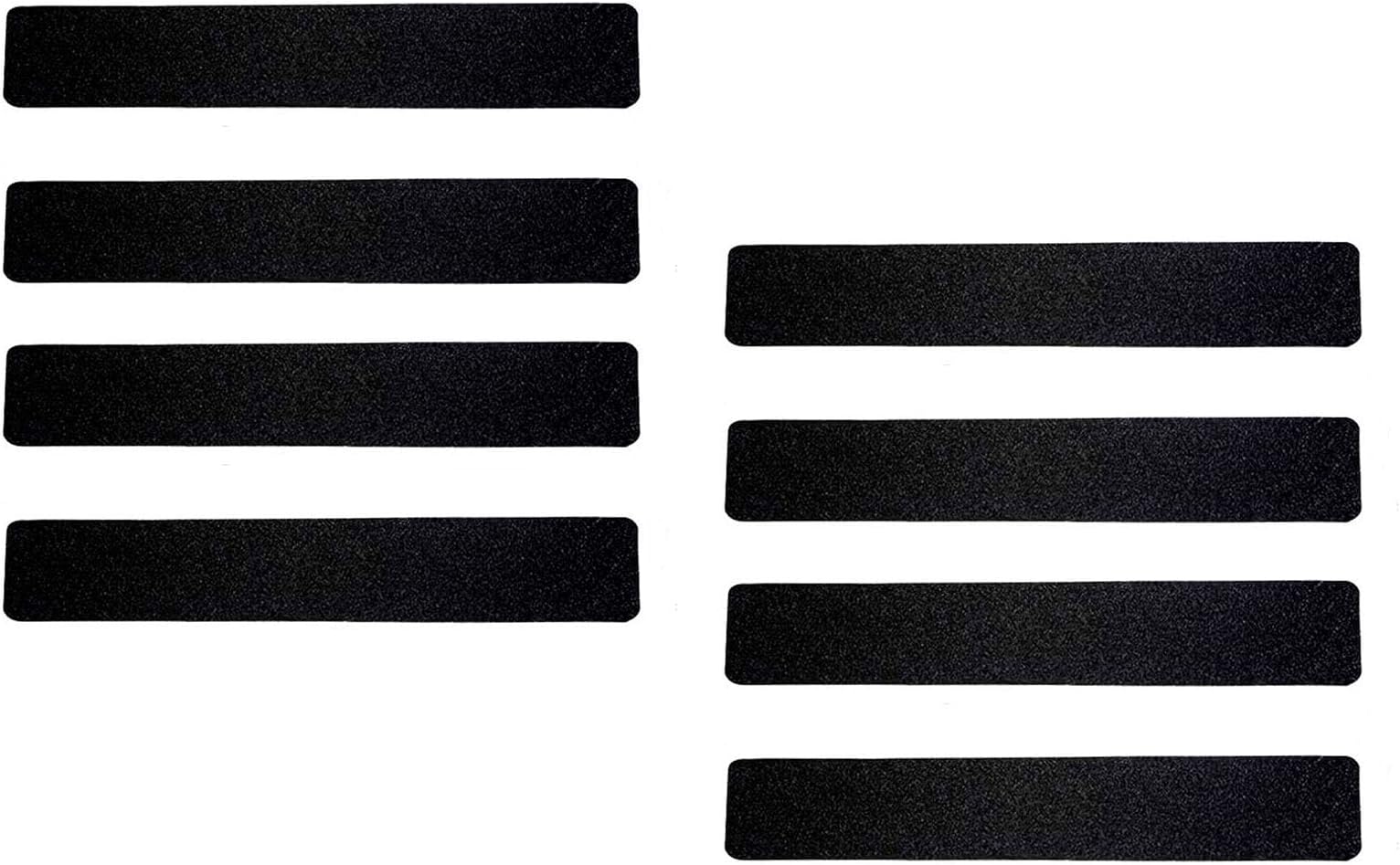 ONTWIE 2in x 12in Anti-Slip Strips Tape Black Safety Treads, Non-Slip Stairs for Wooden Deck Floors, Boat Trailers, Keep Family, Pets, Baby Kids Safe from Falls - 8 pcs