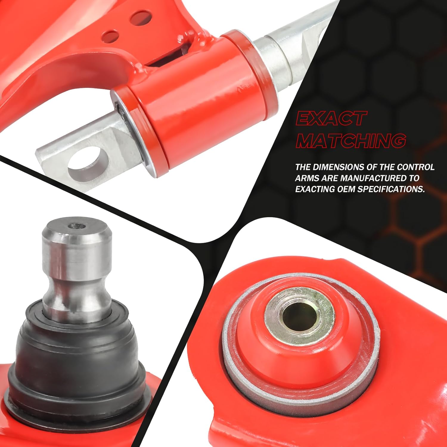 2PC Front Lower Control Arms w/Ball Joints for 2008-2013 Nissan Rogue, 2014 2015 Rogue Select - Replacement Control Arm RK621452 RK621453, Heavy Duty Polyurethane Bushings, Red