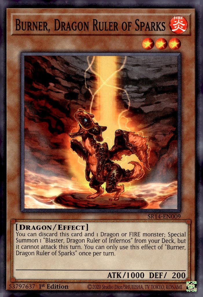 sparks yugioh card Amazon.com: Yu-Gi-Oh! Burner, Dragon Ruler of Sparks - SR14-EN009 - Common