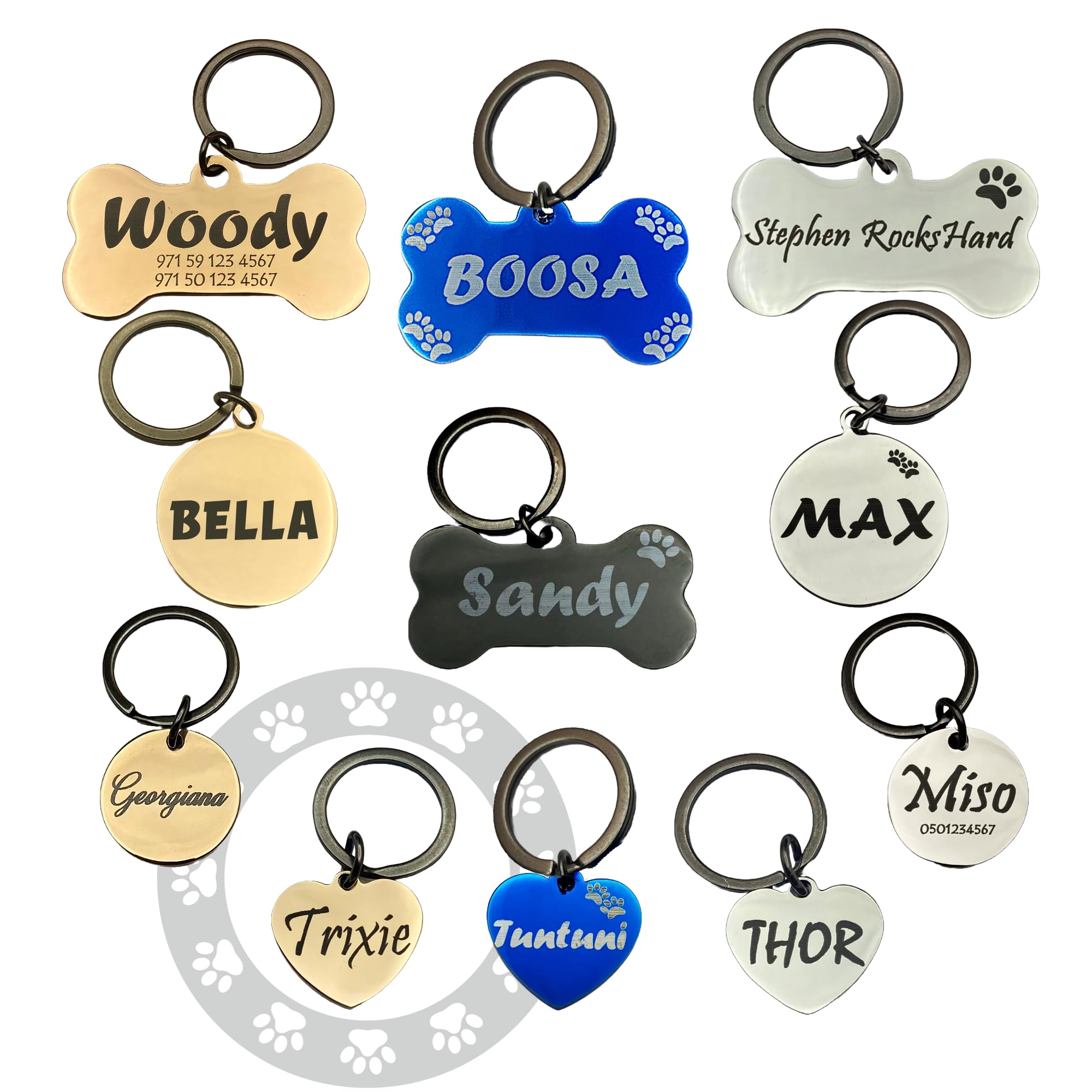 Julie & Co We Personalize, Engrave, Customize your dog or cat ID tag with their name and your info on both sides of a Tag. Spoil your pet and make sure they come home if lost. (Rose Gold, Heart)