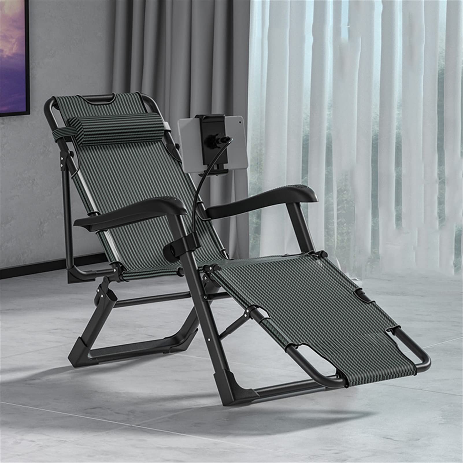 グレー】無重力 チェア 芝生 チェア 折り畳み式 リクライニング チェア