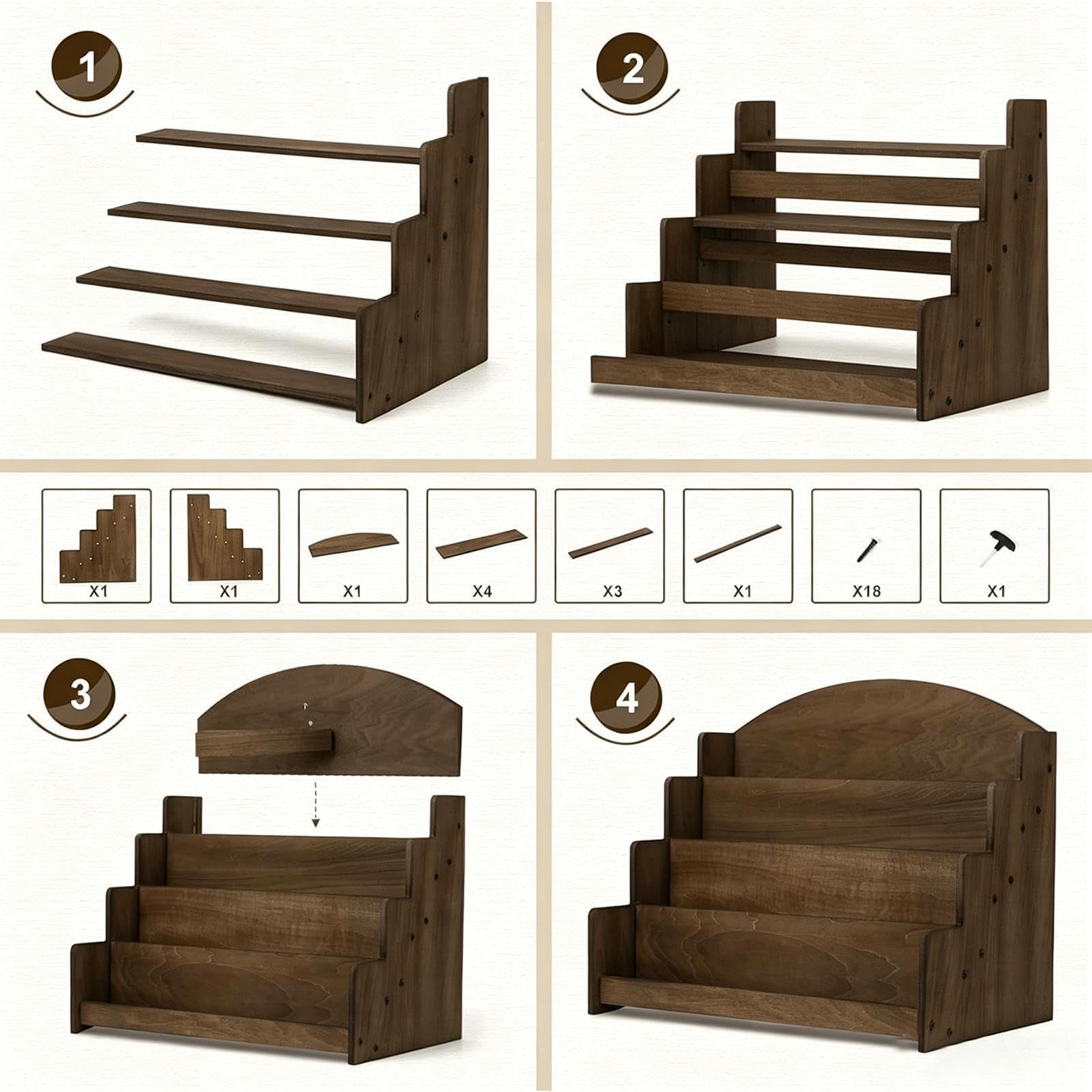 Expositor para Cartas Coleccionables Organizador de postales con 4 niveles | Soporte para Tarjetas de Béisbol para Mesa de Escritorio, , Pasteles, Fotos, Perfumes,