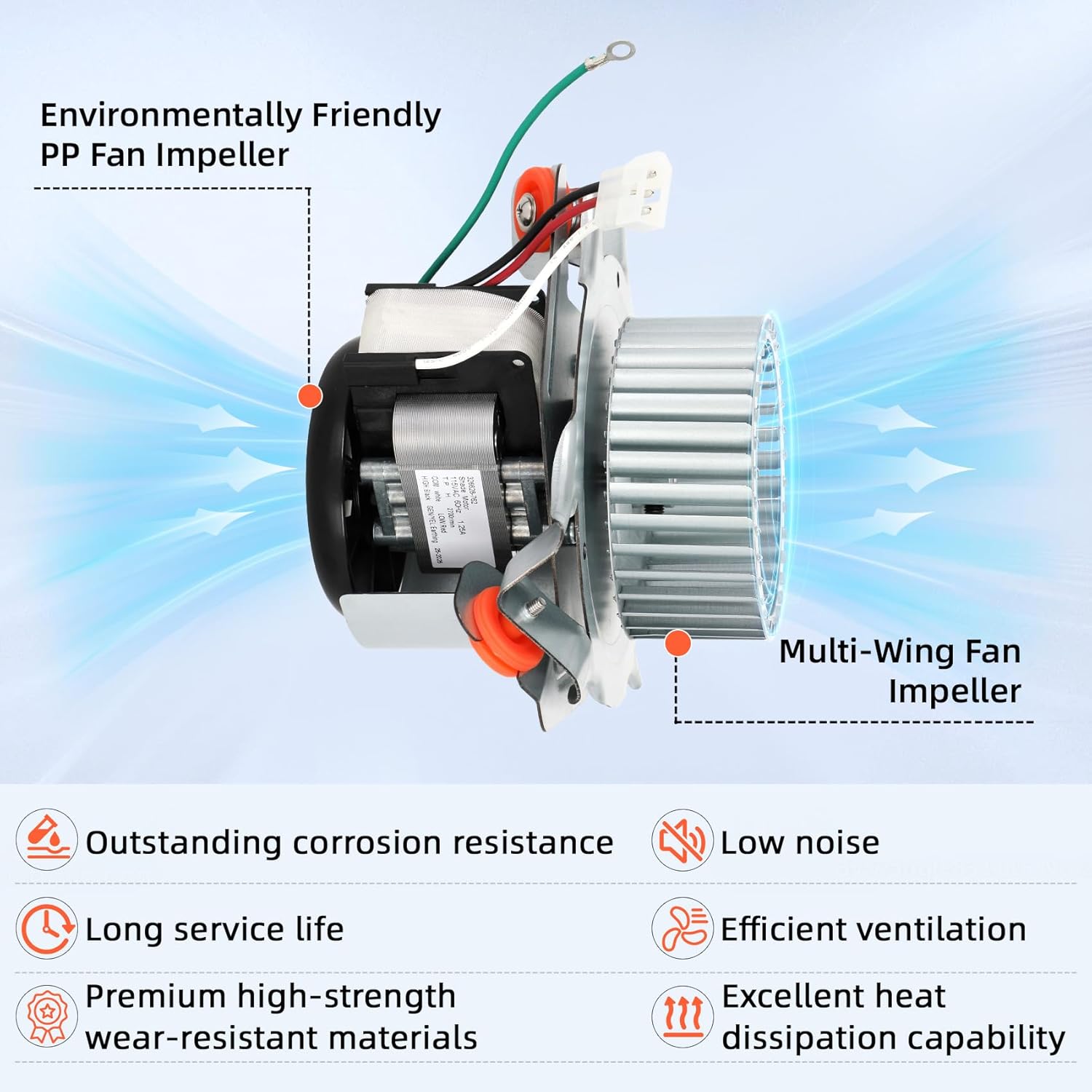 326628-762 Furnace Draft Inducer Motor Kit, Exhaust Motor Assembly for Carrier Bryant Payne 326628-762, HC21ZE126A, J238-112-11203, 326628762 and Packard 66762 Series