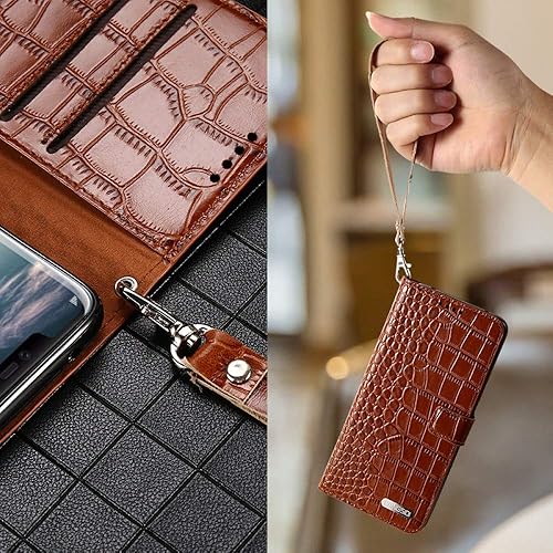 Miniatura 4 de Funda magnética de cuero con diseño de cocodrilo de lujo para iPhone 12 11 13 14 Pro Max 13 Mini X XS XR 6 6s 7 8 Plus SE 2020 Funda para ranura