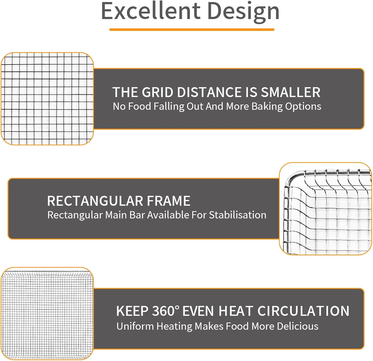 Air Fryer Basket Replacement for Frigidaire FRIGPEREAFT, 18.4 x 15.2 Mesh Tray for Frigidaire 30 Ranges and Wall Ovens, Gallery Series Stainless Steel Air Fryer Basket, Dishwasher Safe