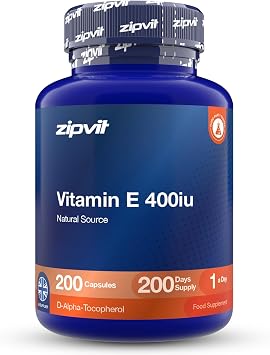 Zipvit Vitamin E 400iu - 200 Softgel Capsules - Most Active Form