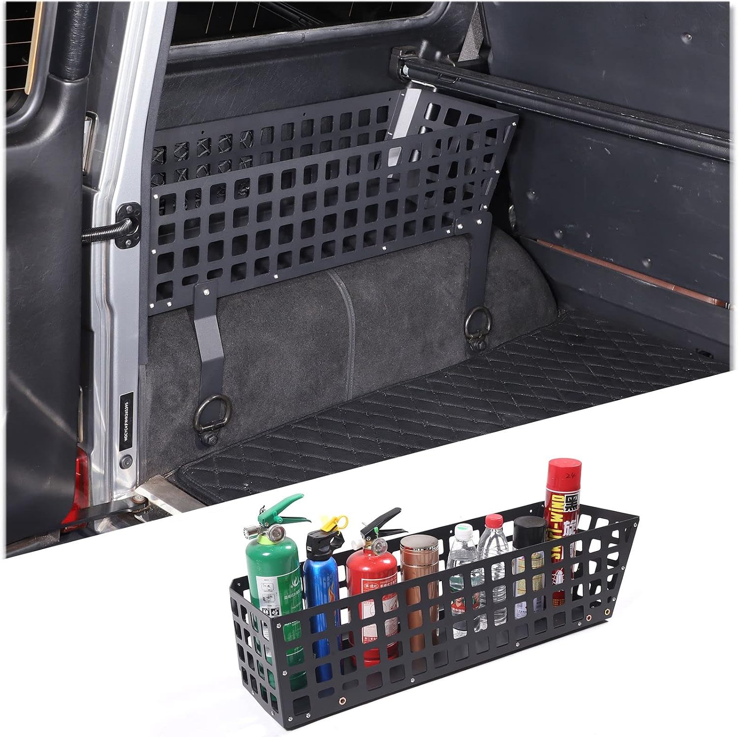 TOYCIDFG for Mercedes Benz G Class W463 2007-2018 Trunk Storage Holder, Rear Storage Organizer, Aluminum Alloy Multifunctional Storage Mount for More Trunk Space (Left Side)