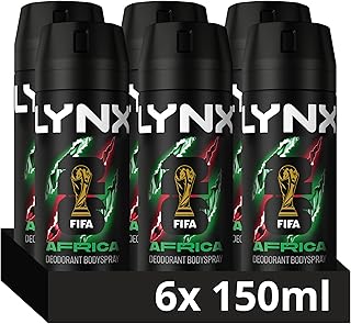 Lynx Africa the G.O.A.T. of fragrance Aerosol Bodyspray 48 hours of odour-busting zinc tech deodorant to finish your style 6x 150 ml