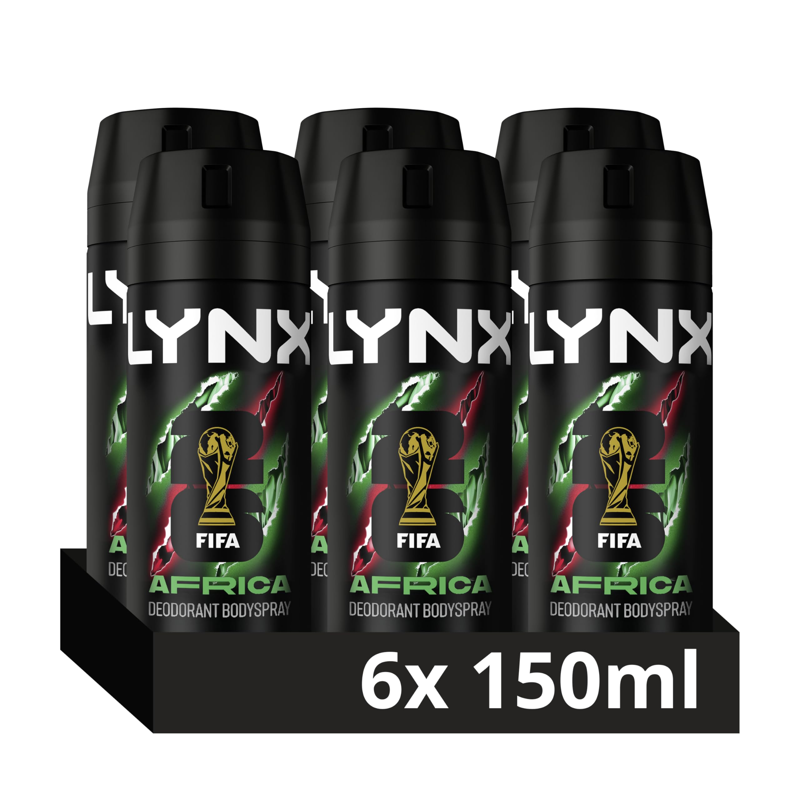 Lynx Africa Body Spray Deodorant 150 Ml (Pack Of 6)
