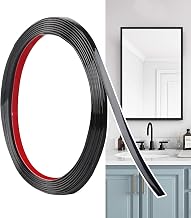 Decorative Mouldings Self-Adhesive Matte Black (6M x 0.8cm) Peel and Stick, Flexible PVC Wall Strips, Ideal for Walls, Mirrors, Ceilings, Floors, Wardrobes, Tiles