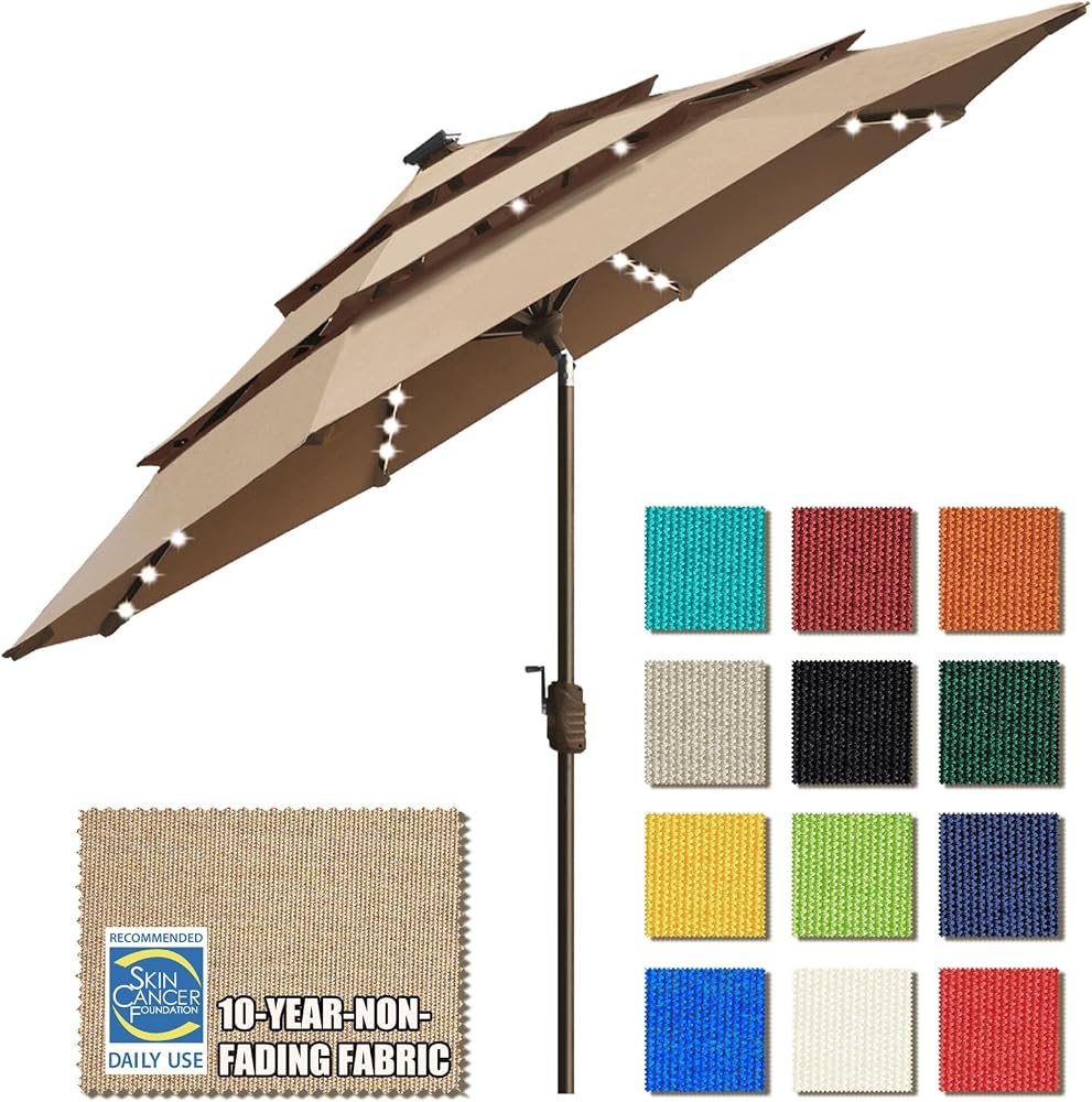 eliteshade 9' 3-tiered sunbrella patio umbrella USA 10-Year-Non-Fading Solar 9ft 3 Tiers Market with 80 LED Lights Umbrellas Outdoor Table with Ventilation,Heather Beige Patio, Lawn & Garden Samsonite Classic Leather Slim Color:A35-CHOICEDDC_LL-8 Alien Warrior Helmet | Cool Predator Motorcycle Helmet
