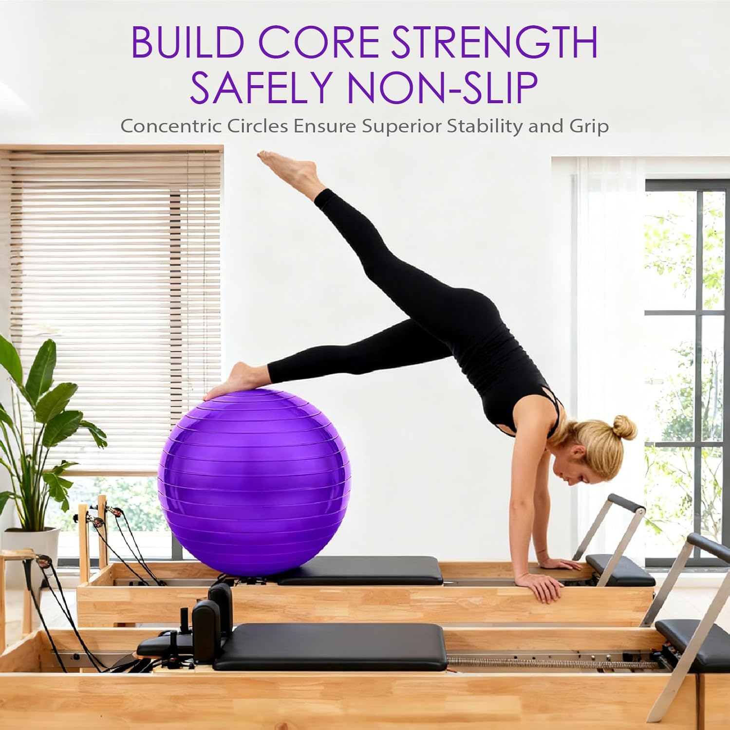 Solid Exercise Ball,High-Weight Capacity (3000 lbs) Anti-Burst Yoga Ball Chair,Swiss Ball for Pregnancy,Birthing, Fitness, Physical Therapy