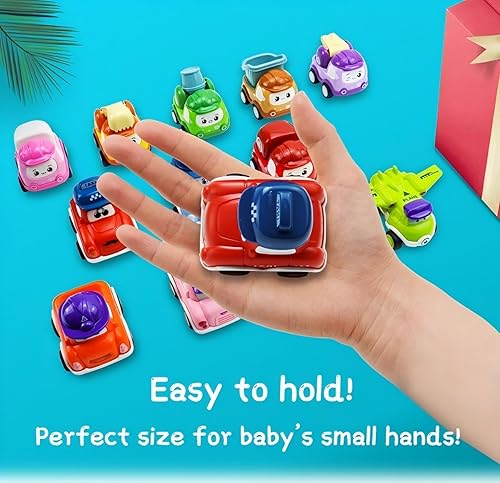 Miniatura 3 de Juego de 12 piezas de autos de juguete para niños de 1, 2 y 3 años, juguetes de automóvil de bebé para 12-18 meses, juego de autos de carreras de