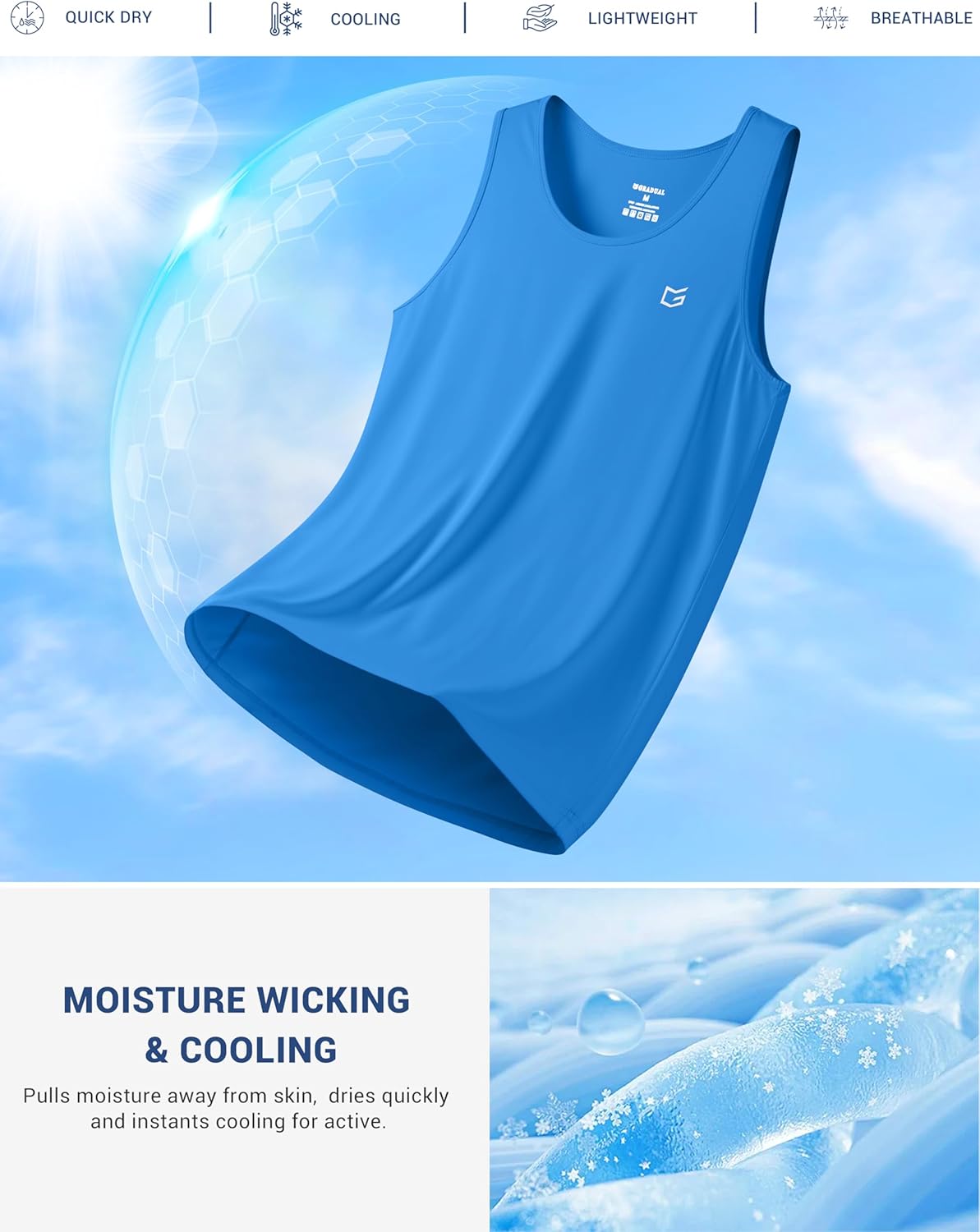 G Gradual Men's Workout Tank Tops Sleeveless Muscle Shirts Summer UPF 50+ Quick Dry Shirts for Men Athletic Running Gym - Image 5