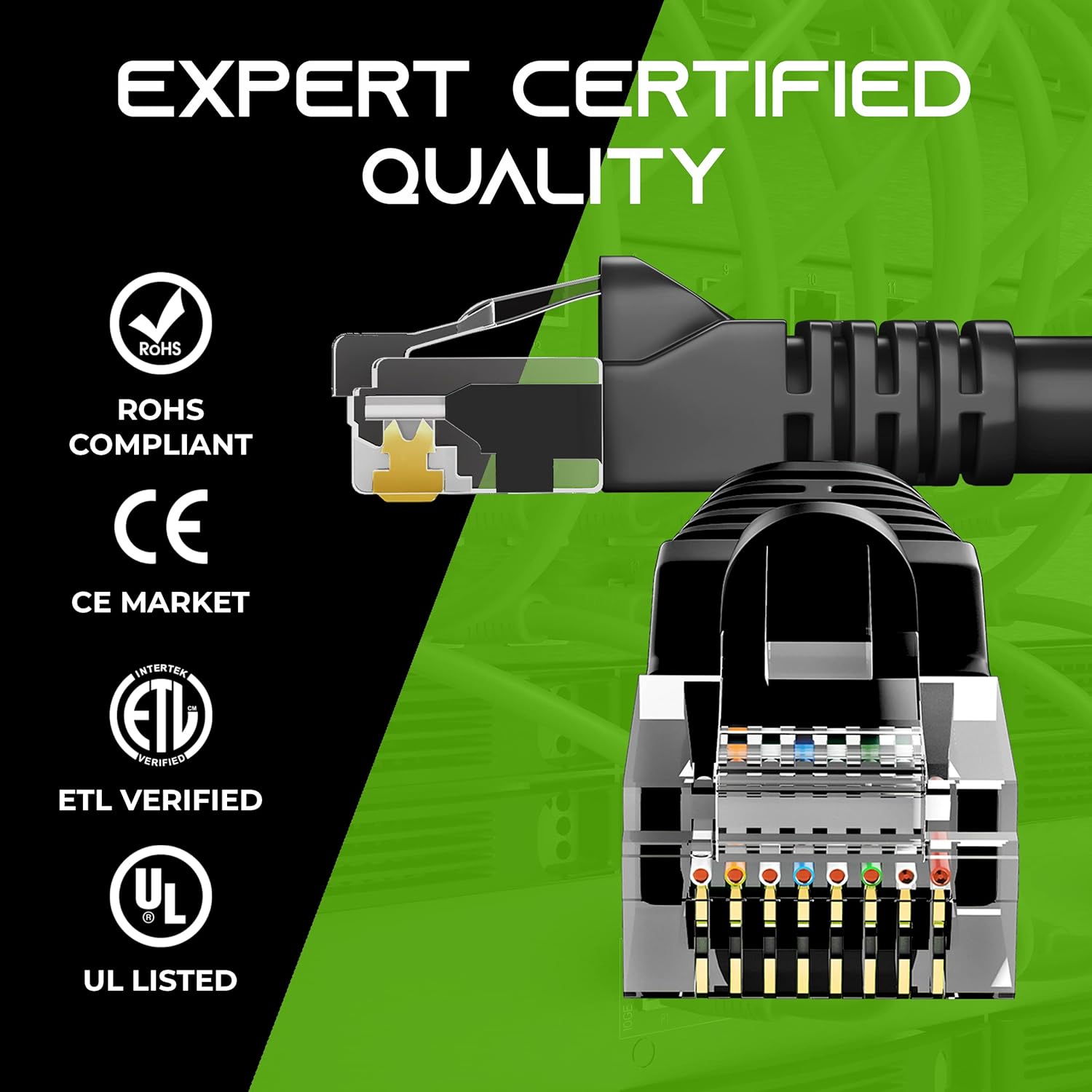 GearIT Cat 6 Ethernet Cable 1 ft (24-Pack) - Cat6 Patch Cable, Cat 6 Patch Cable, Cat6 Cable, Cat 6 Cable, Cat6 Ethernet Cable, Network Cable, Internet Cable - Black 1 Foot : Electronics