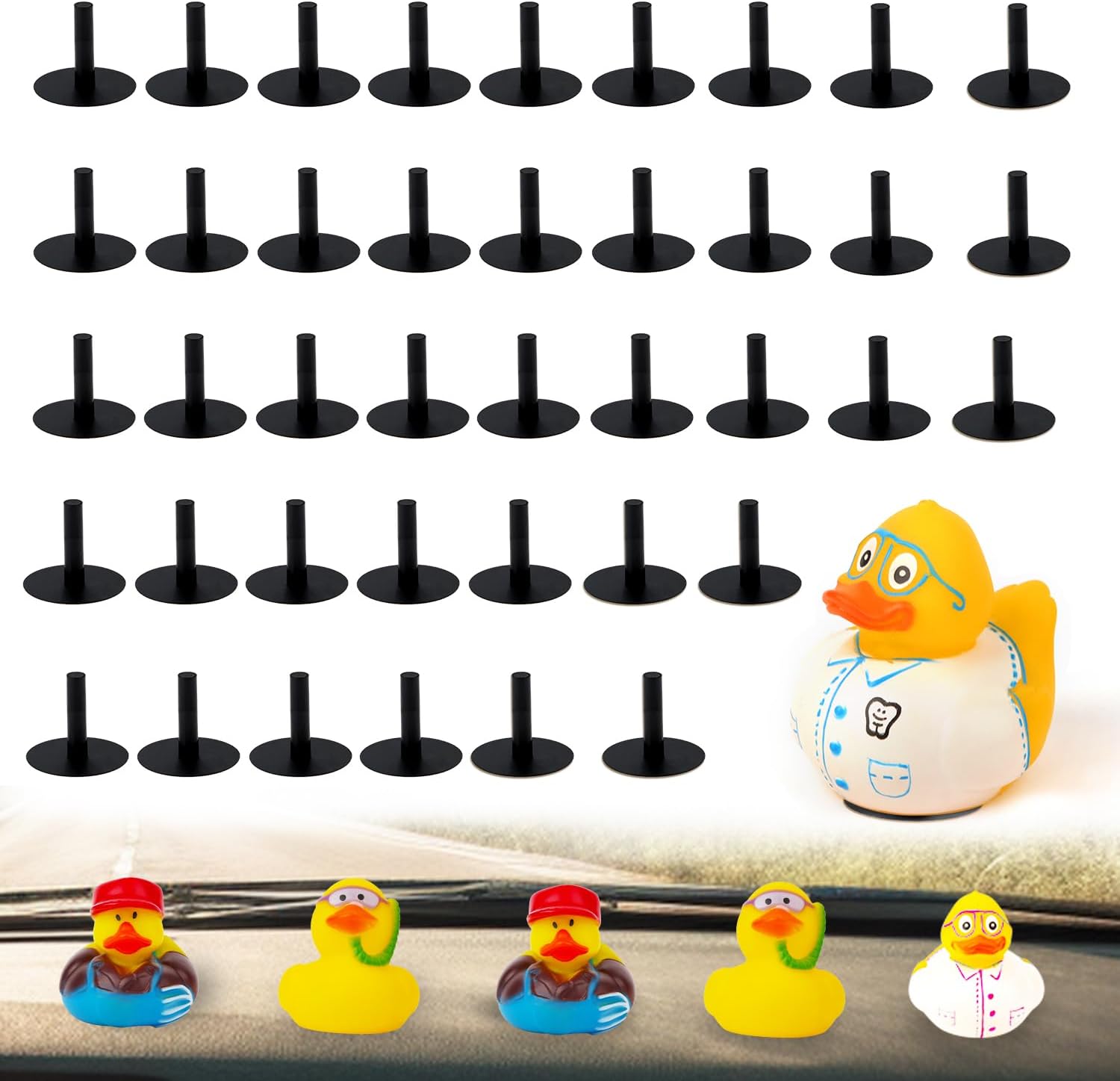 40pcs Rubber Duck Plug, Plastic Rubber Duck Holder for Jeep
