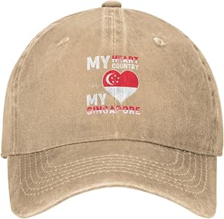 My Heart My Country My Singapore Baseball Cap for Men Women Hats Vintage Golf Dad Hat Cotton Caps