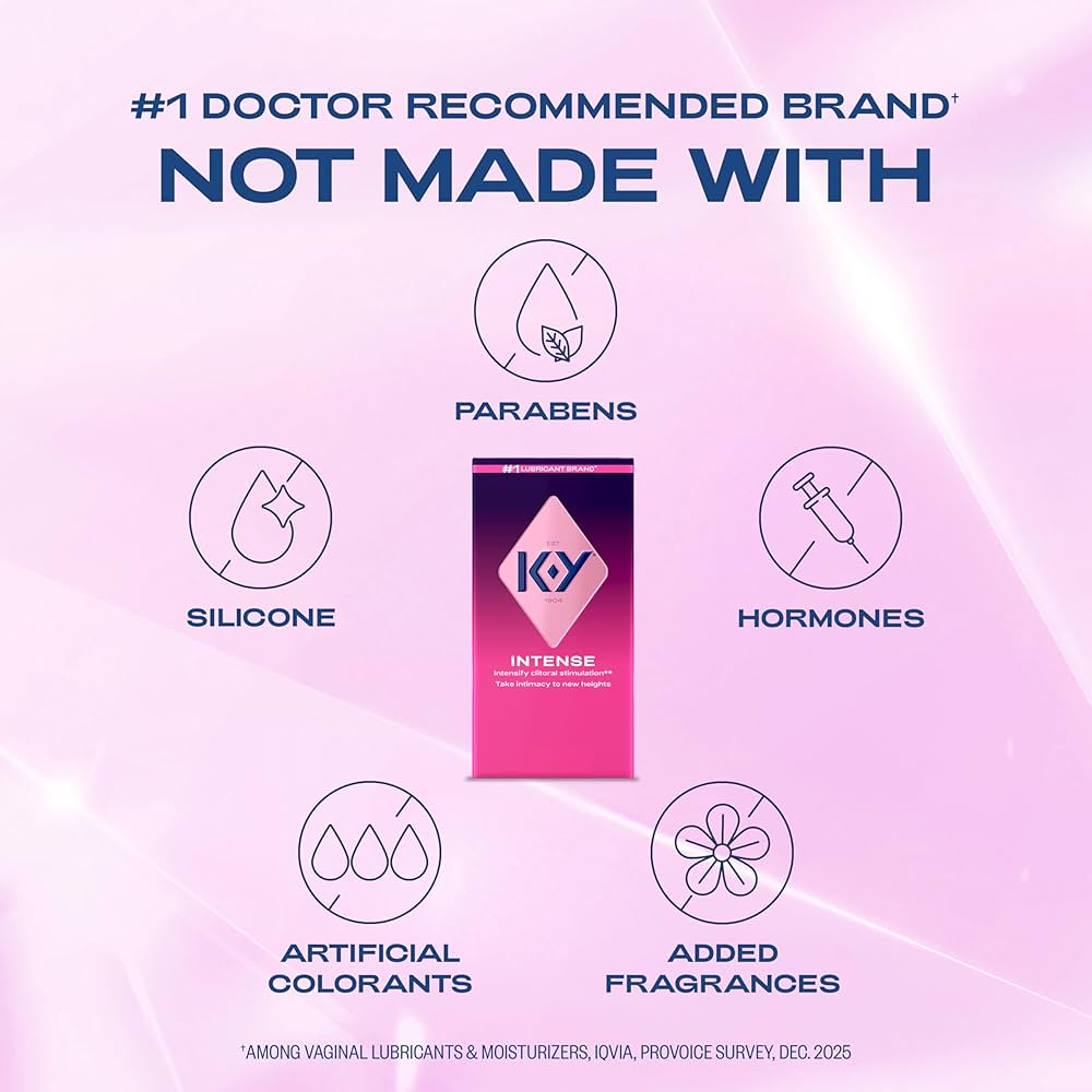 Amazon.com: K-Y Intense 0.34 fl oz Adult Toy Friendly Female Pleasure Gel,  Arousal Stimulant for Women, Couples Massage Enhancer, Tingling Cooling &  Warming, Hormone & Paraben Free, Latex Condom Compatible : Health
