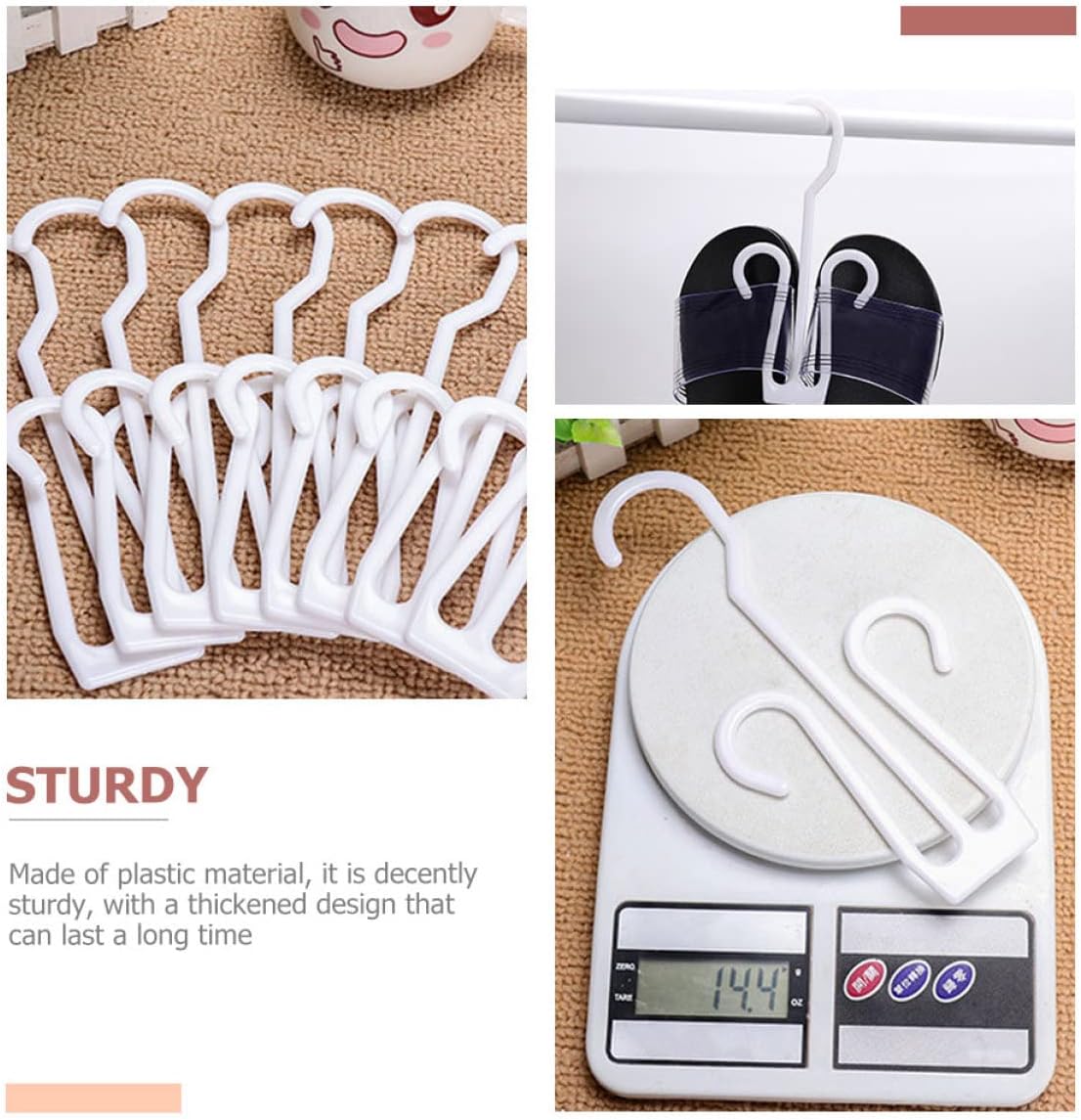 Alipis 20pcs White Plastic Shoe Hanging Hooks for Travel Mall Use