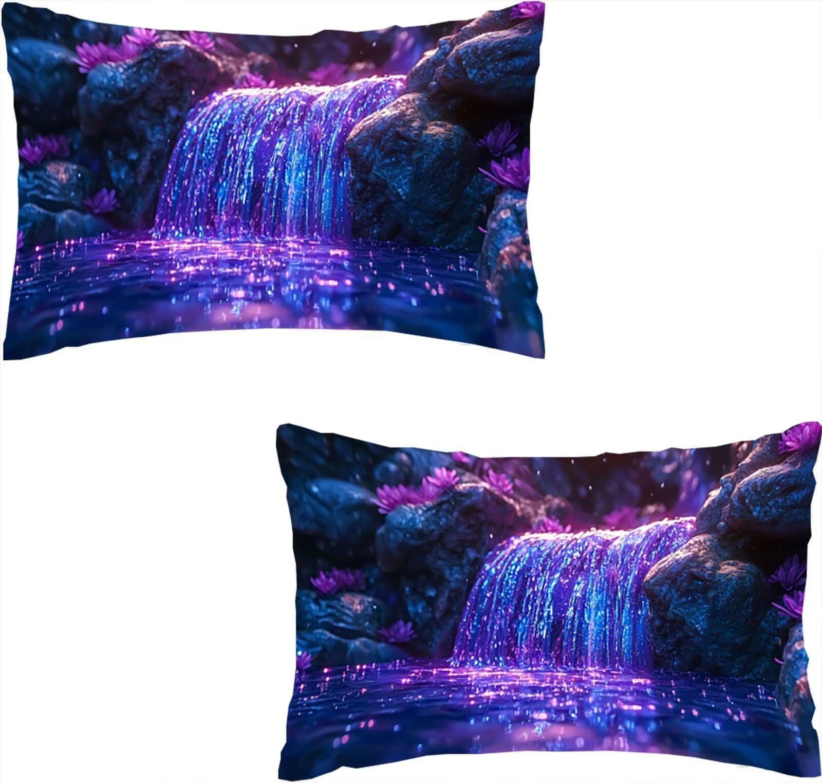 Housse de coussin violette 40x80 en faux lin pour un décor moderne de salon