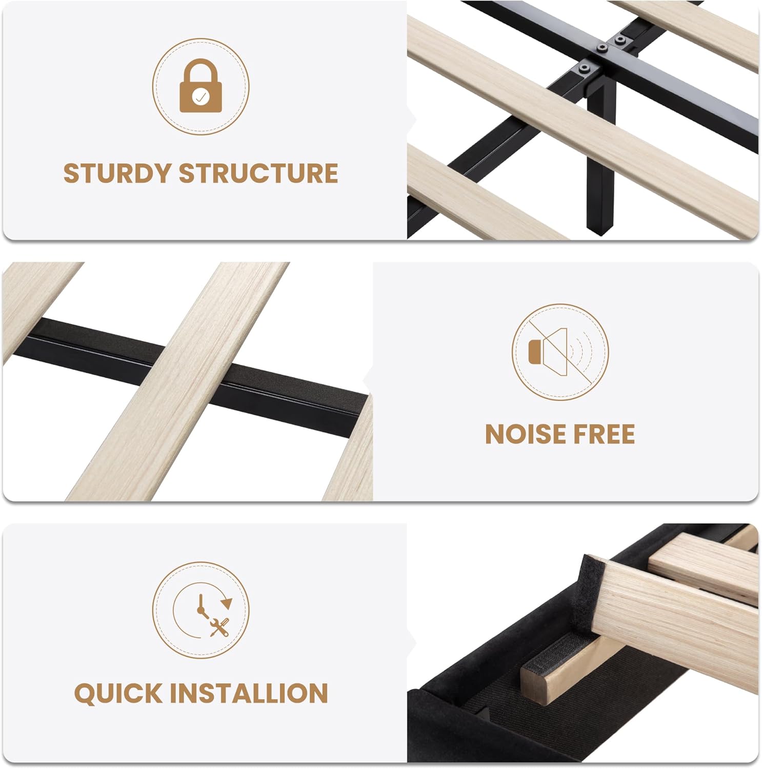 SHA CERLIN King Size Velvet Bed Frame with LED Light, Adjustable Vertical Channel Tufted Headboard, Strong Wooden Slats Support, Noise-Free, No Box Spring Needed, Black