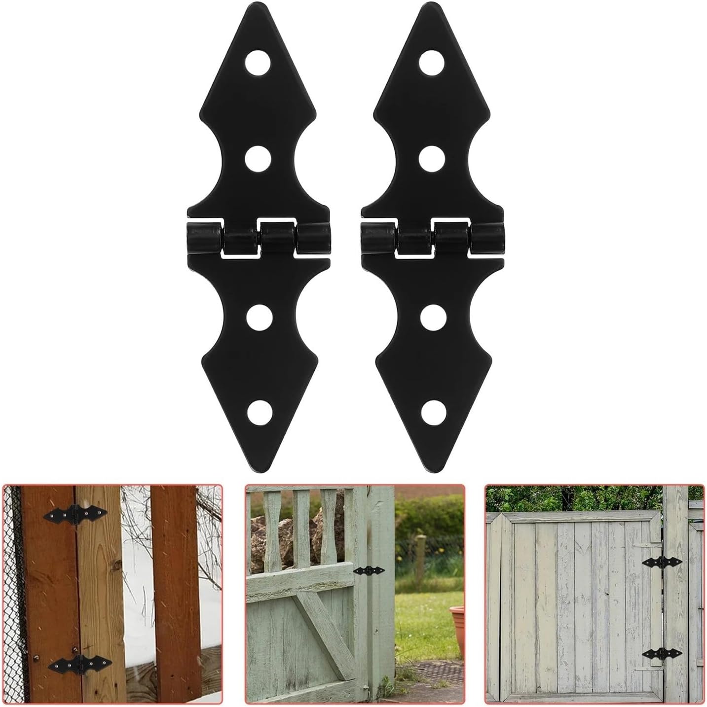 Heavy Duty Residential Hinges Hardwares 2pcs Black Heavy Duty Iron Fence Door Hinge