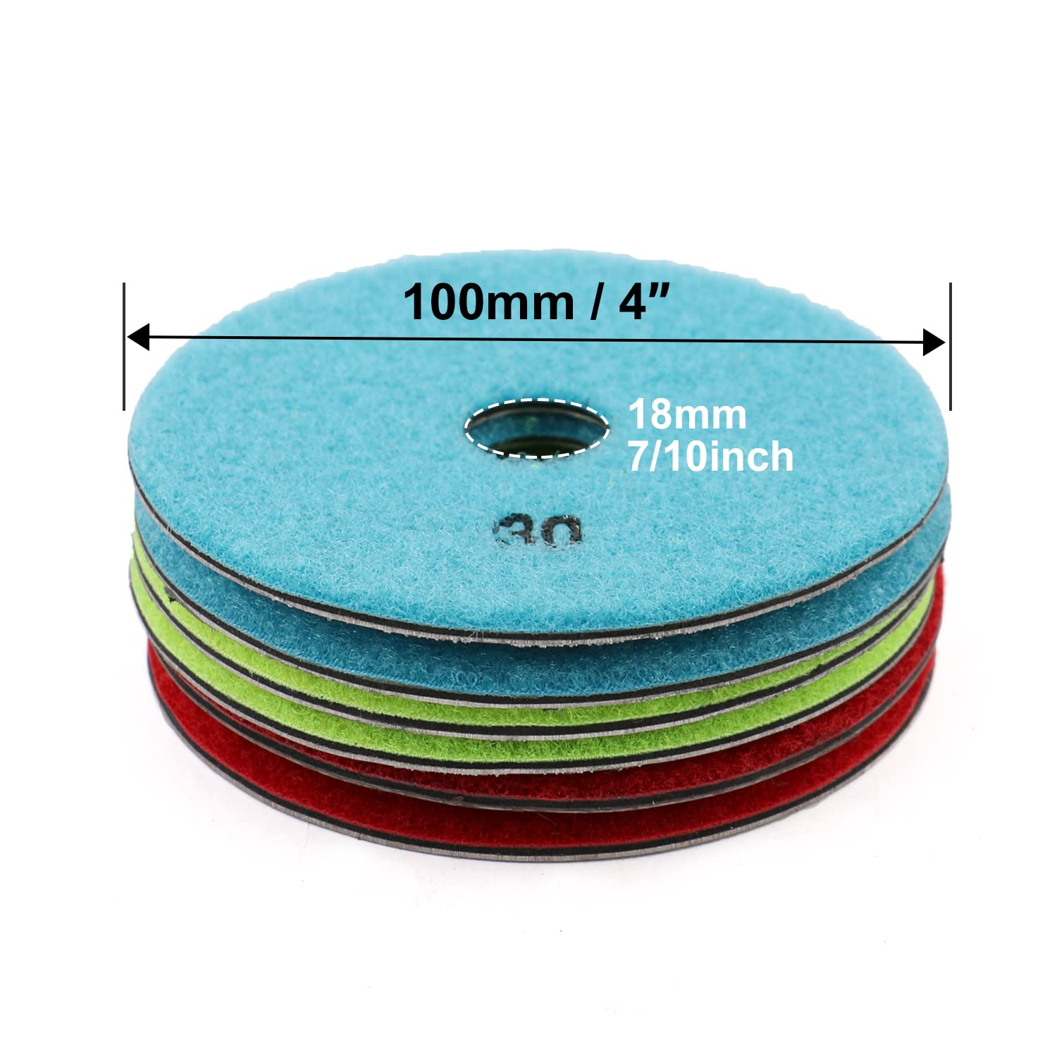 3 sztuki lutowane próżniowo diamentowe podkładki polerskie tarcza szlifierska do betonu (10 cm)