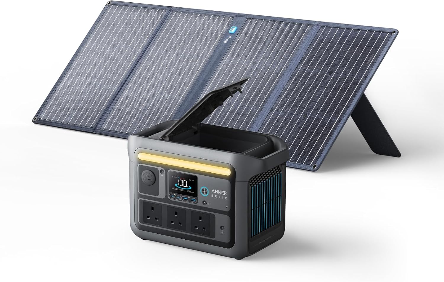 Anker SOLIX C800 Portable Power Station with 100W Solar Panel, 1200W ...