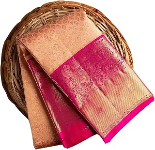 Women's Jacquard Silk Blend Saree With Blouse Piece