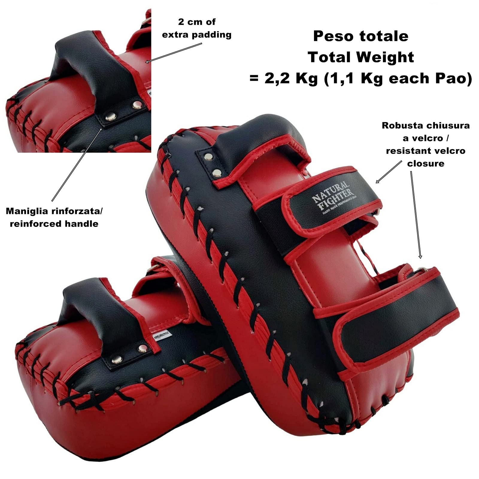 mmasport colpitore pao Scudo Thai Pad Curvo Pesante in Pelle di Microfibra con Imbottitura in Gel per Allenamento MMA Muay Thai Kick Boxe Arti Marziali