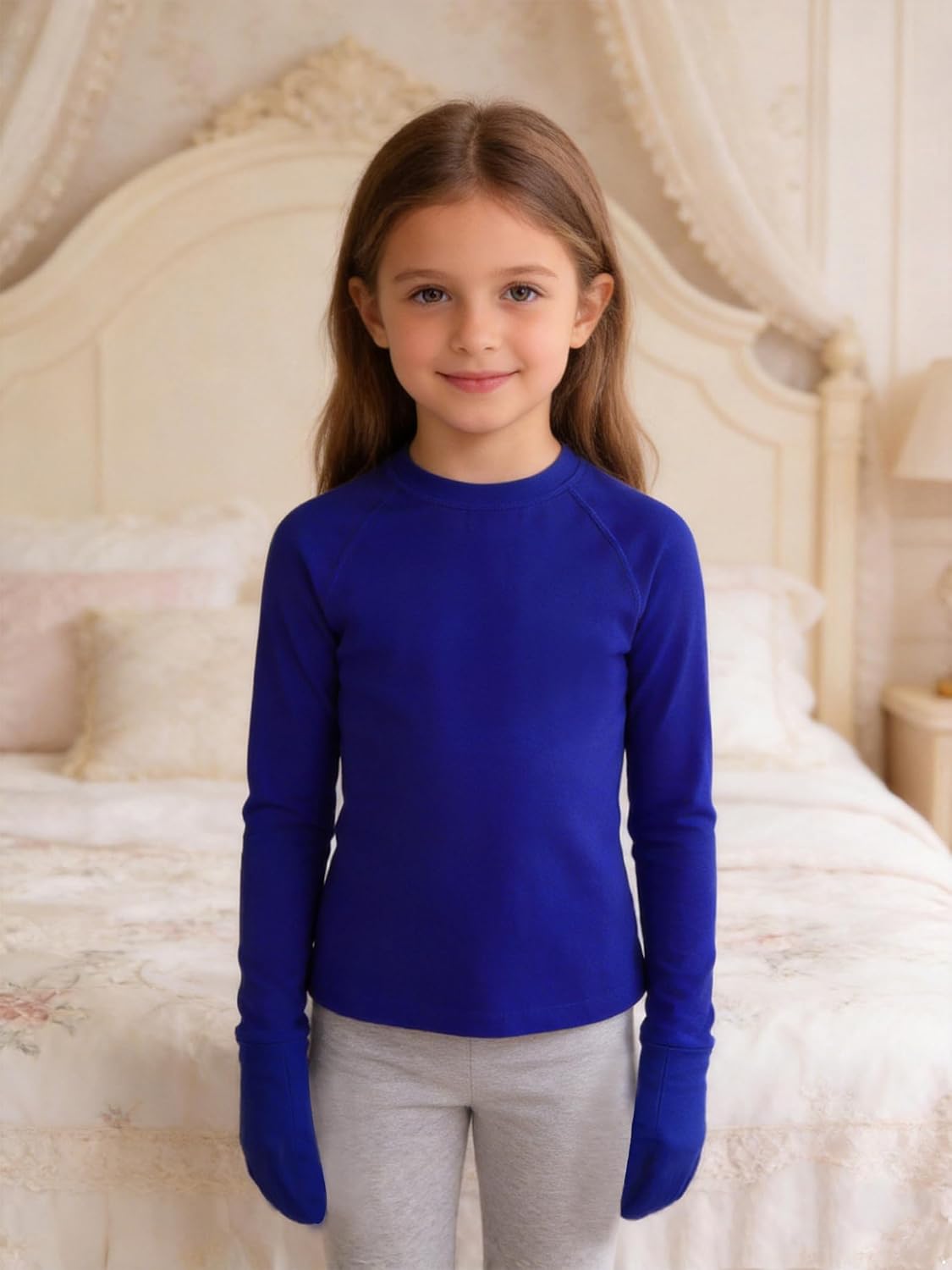 Girls Shirts with Mittens Adaptive Tops Mitten Tee
