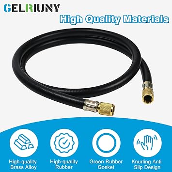 Upgrade 15660 3/8 Heavy Duty HVAC Vacuum Hose, Dual 3/8 SAE Fittings, 5FT | 600 PSI Working Pressure 3000 PSI Burst Pressure, Compatible with Most Refrigeration & Air Conditioning Equipment