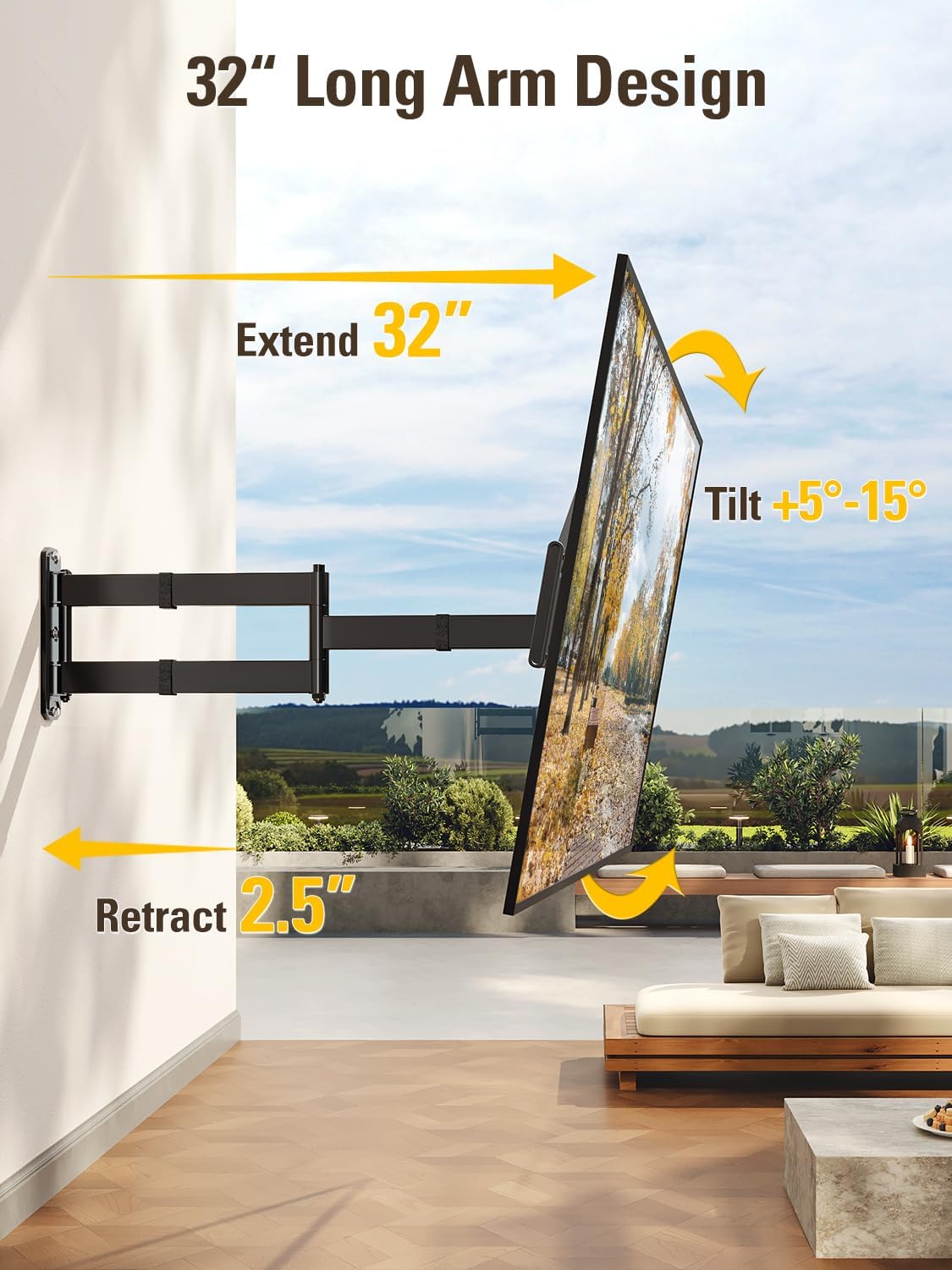 Mounting Dream Outdoor TV Mount Weatherproof Gazebo for 37-55-65-75 Inch TV