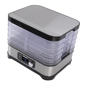 Food Drying Machine, BPA Free Food Dehydrator Machine Dishwasher Safe Timing Stainless Steel Adjustable T