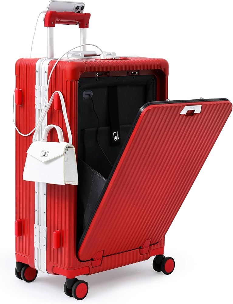 Amazon.com | Nobl Travel Zipperless Check In Suitcase - Aluminum