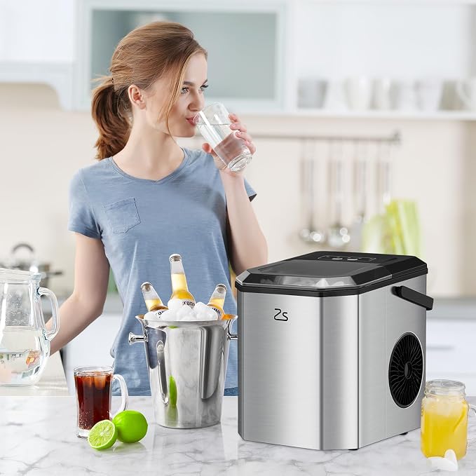 Fabricadora de hielo portátil de acero inoxidable 26 lbs miniatura 8
