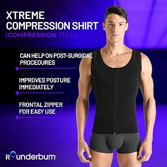 Rounderbum Mens Xtreme Compression Shirt Compression Top for Men, Performance Fit