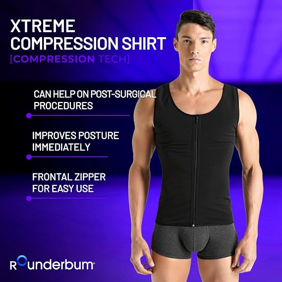Rounderbum Mens Xtreme Compression Shirt Compression Top for Men, Performance Fit