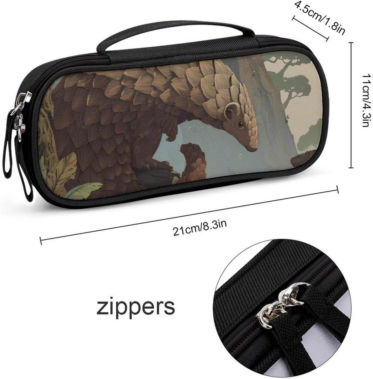 Pangolin Mountains Travel Makeup Bag Tote Cosmetic Organizer Handbag image 2