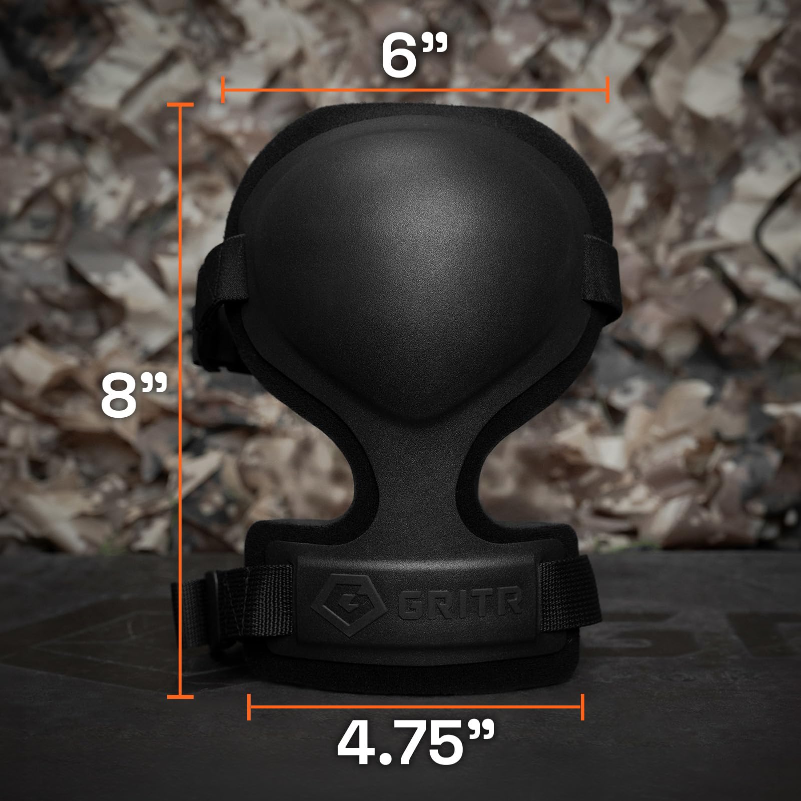 GRITR Genouillères tactiques pour homme et femme avec rembourrage en mousse, sangles réglables et boucles antidérapantes, genouillères professionnelles robustes pour le travail, la construction, les