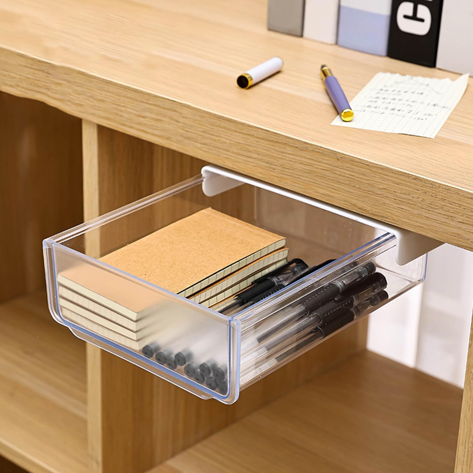 Tokenhigh 2 Cajones Debajo Del Escritorio, Autoadhesivos, Organizador De  Almacenamiento De Despensa, Organizador De Armario Extraíble,, image size:1601x1601