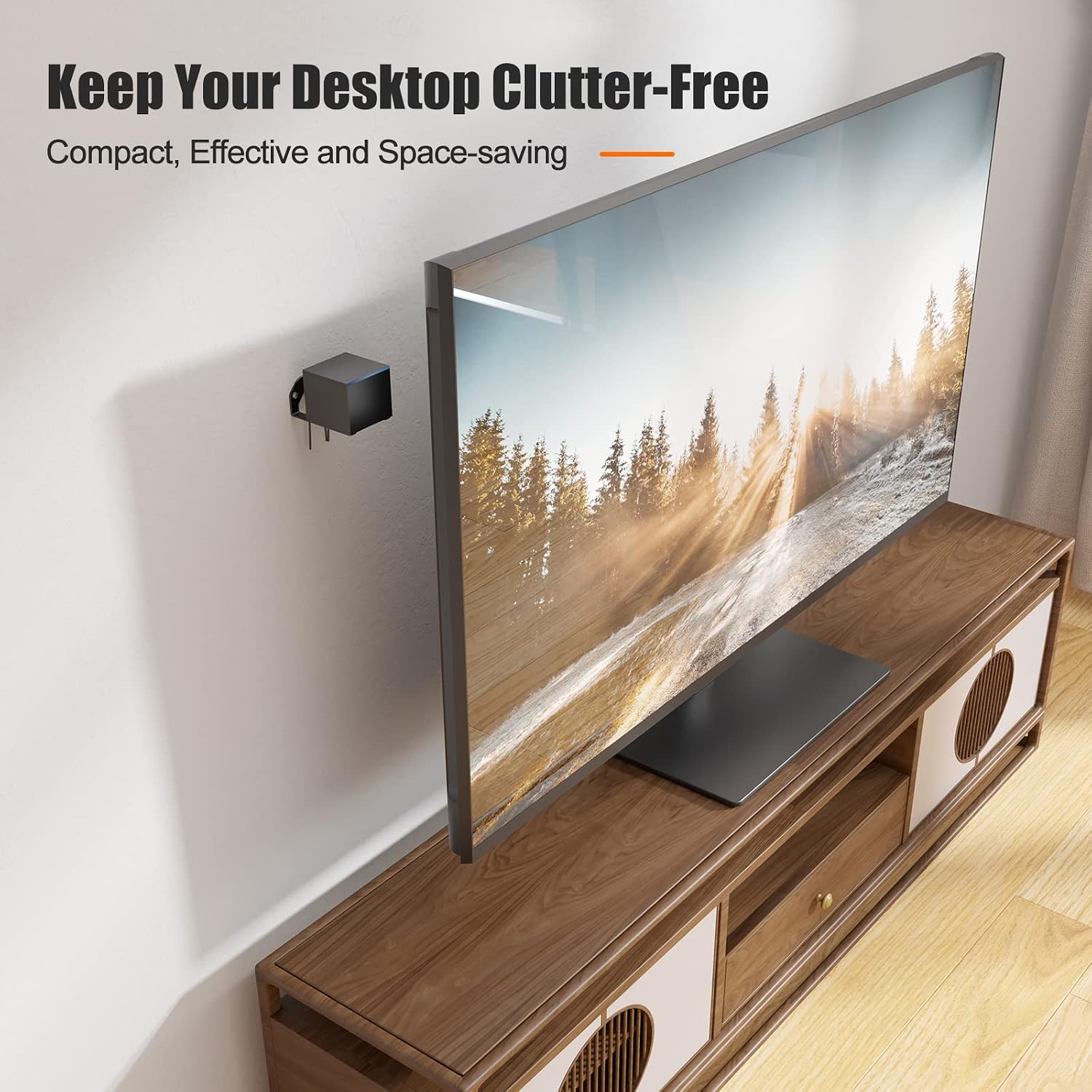 WALI Wall Mount for Streaming Devices, Easy Install and No Obstruction Voice Recognition (CBTV), Black