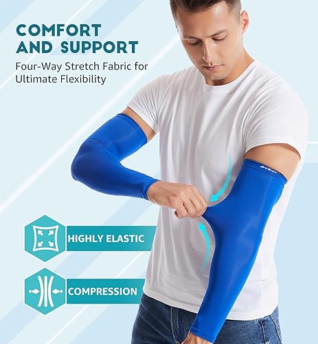 Miniatura 3 de HiRui - Mangas de compresión para brazos para hombres, mujeres y jóvenes, protección UV 20-30mmHG, soporte para tatuajes, transpirables, absorbentes