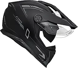 Capacete Moto Bieffe B-Trail Authentic Preto Fosco Grafite Com Óculos Interno